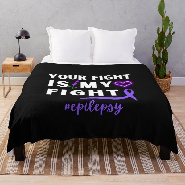Item preview, Fight Epilepsy Awareness Month Seizure October November 17th Cancer Survivor Purple Ribbon Cancer Support Hope Love Mental Health Depression Anxiety Inspirational Motivational Gift Idea designed and sold by EpsilonEridani.