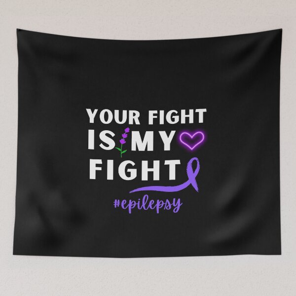Item preview, Fight Epilepsy Awareness Month Seizure October November 17th Cancer Survivor Purple Ribbon Cancer Support Hope Love Mental Health Depression Anxiety Inspirational Motivational Gift Idea designed and sold by EpsilonEridani.