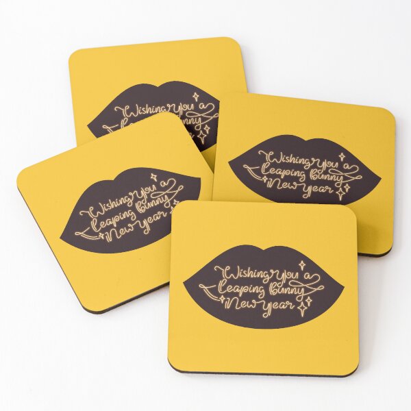 Item preview, Smiley Lips Wishing You a Leaping Bunny New Year - Amber Edition designed and sold by GardeniaDurian.