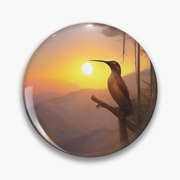Item preview, Bird posing on a branch in the mountain at sunrise designed and sold by PSYCO-art.
