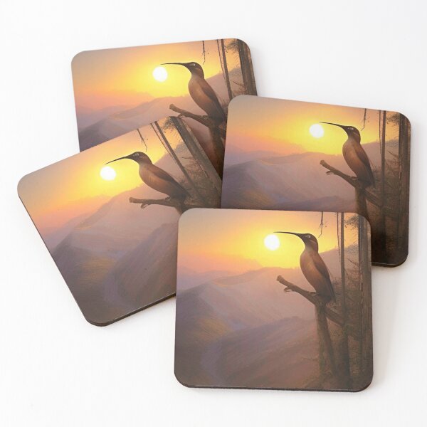 Item preview, Bird posing on a branch in the mountain at sunrise designed and sold by PSYCO-art.