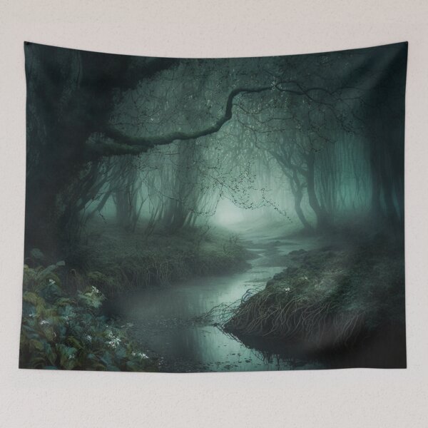 Item preview, Beautiful Landscape Painting, The Misty Forest designed and sold by RealmsImagined.