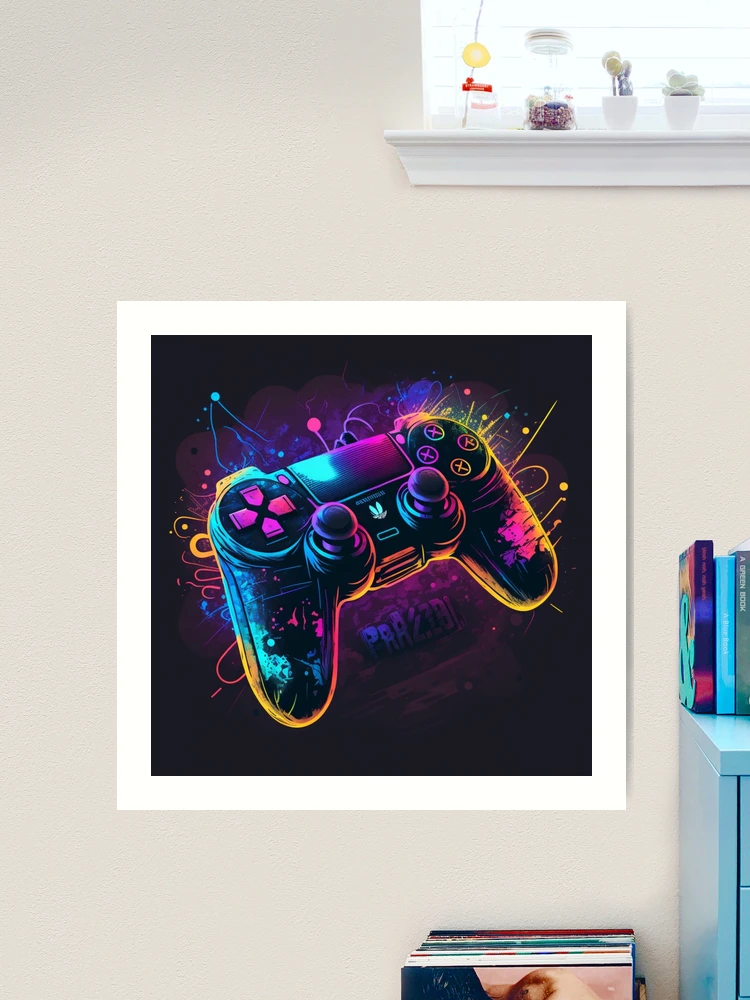 PS5 controller in concept art with neon effect (version 3)