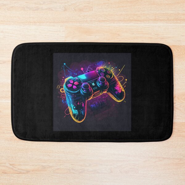 Item preview, PS5 controller in concept art with neon effect (version 3) designed and sold by DreamMeArt.