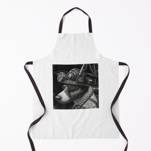 Item preview, Vintage Steampunk dog grayscale black and white designed and sold by ARTeez⭐️⭐️⭐️⭐️⭐️.