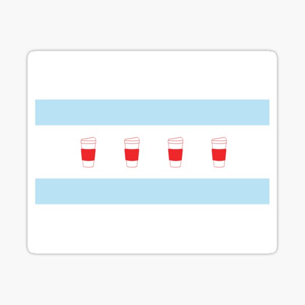 Traveler Mug Chicago Flag Sticker