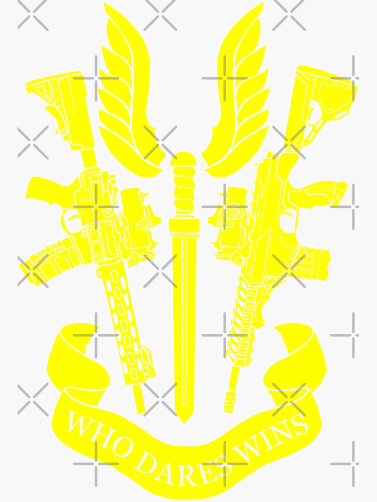 "Who Dares Wins Paintball Team Yellow Logo" Sticker for Sale by