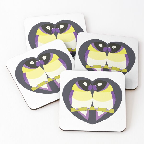 Item preview, Nonbinary Pride Lovebirds designed and sold by nolessjess.