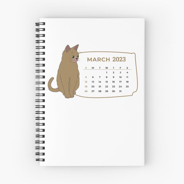 Item preview, Cute Cats Calendar 2023, March 2023 Calendar For Cat Lovers, Monthly Calendar 2023, Printable 2023 Calendar designed and sold by designartmed.