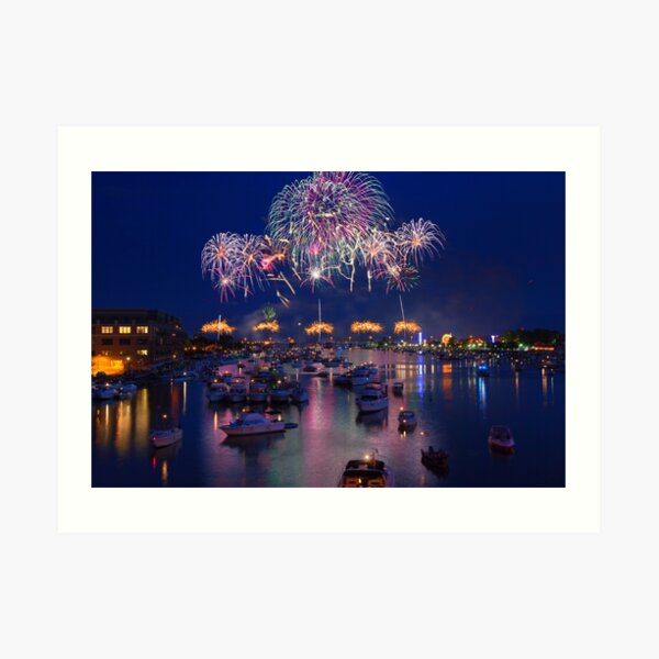 "Bay City Michigan Fireworks Celebration" Art Print for Sale by