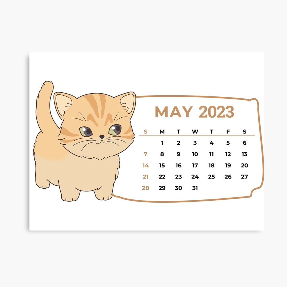 Cute Cats Calendar 2023, May 2023 Calendar For Cat Lovers, Monthly Calendar  2023, Printable 2023 Calendar