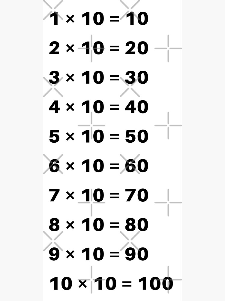 multiplication-table-of-10-sticker-for-sale-by-binsagar-redbubble