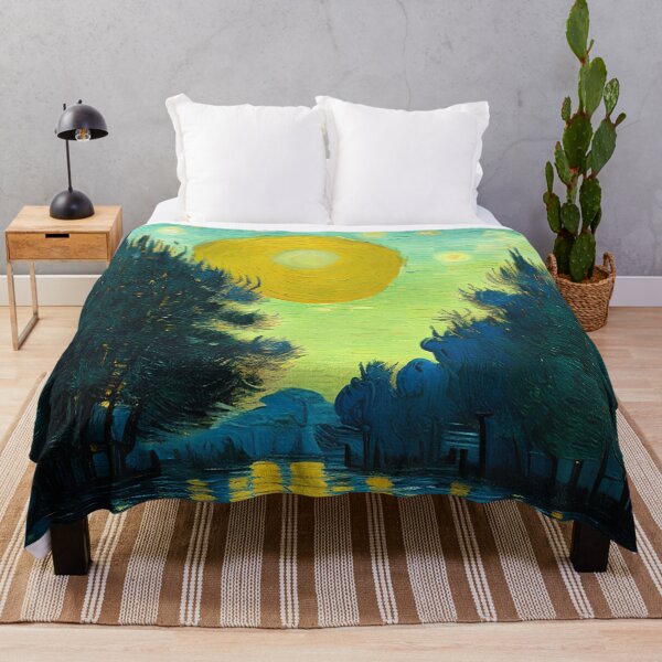 Item preview, Sunset at the Lake Vincent Van Gogh Inspired art designed and sold by ArtsyWishesShop.