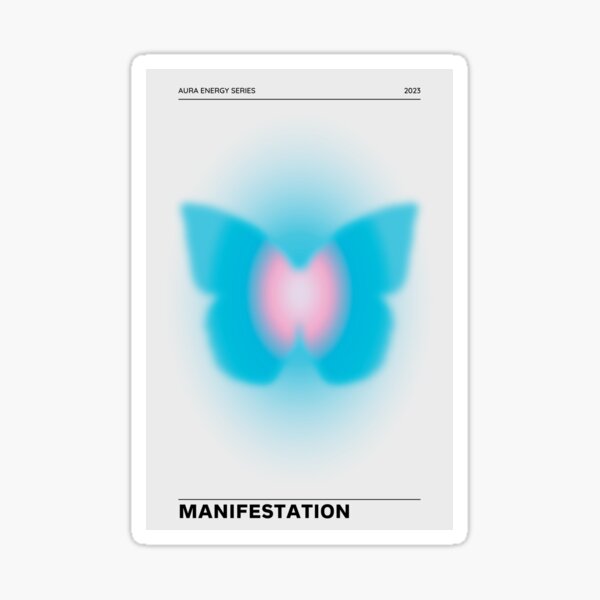 "Blue Butterfly Manifestation Aura Poster" Sticker for Sale by