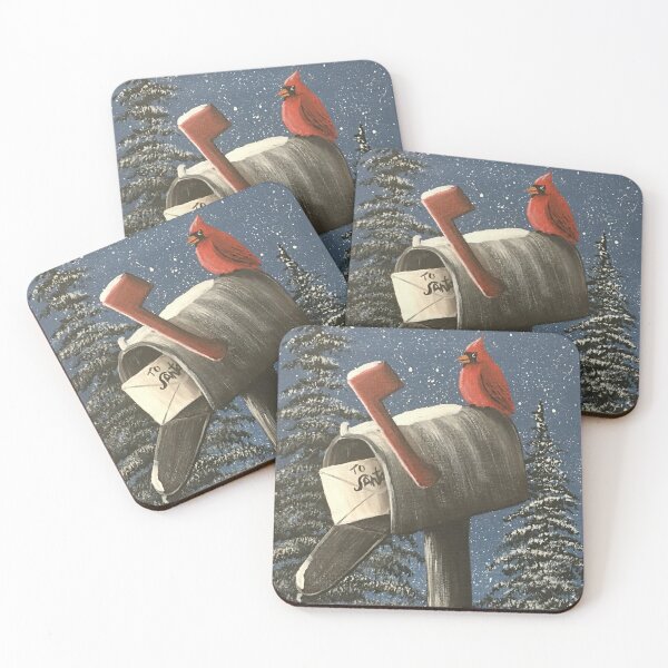 Item preview, Cardinal on a Mailbox with Christmas Letter to Santa designed and sold by SistersInArtN.