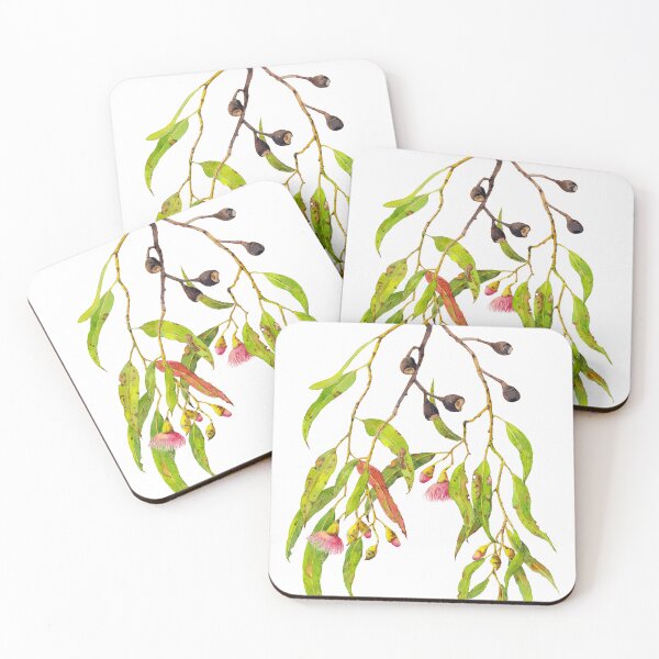Item preview, Eucalyptus Tree Branch with Pink Gum Flowers designed and sold by Zoya Makarova.