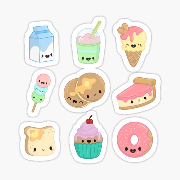 Kawaii Food Stickers for Sale | Redbubble
