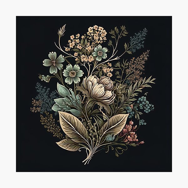 Aperçu de l'œuvre Conception florale vintage créée et vendue par Juliascutecornr.