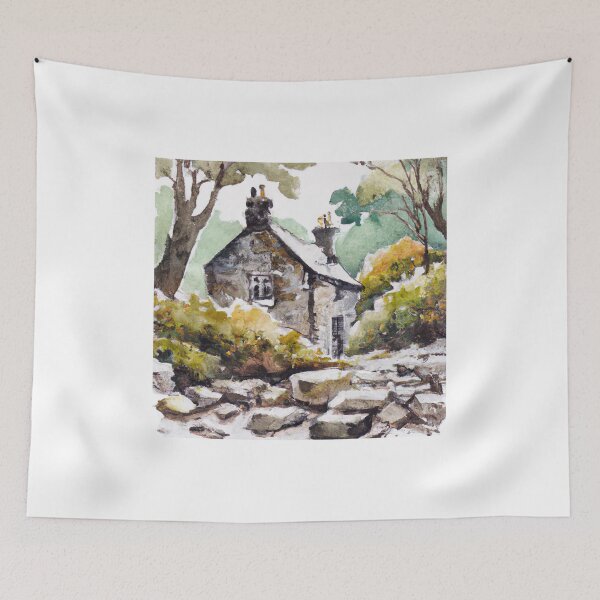 Item preview, Watercolor painting - lonely house in the forest designed and sold by KTN-Branding.