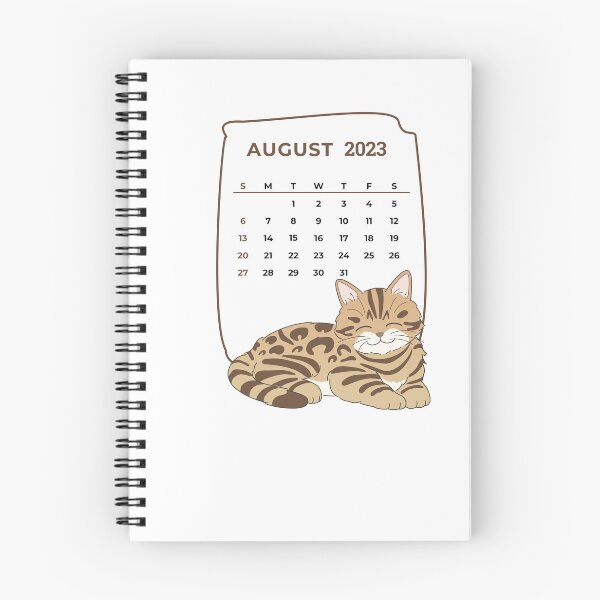 Item preview, Cute Cats Calendar 2023, August 2023 Calendar For Cat Lovers, Monthly Calendar 2023, Printable 2023 Calendar designed and sold by designartmed.