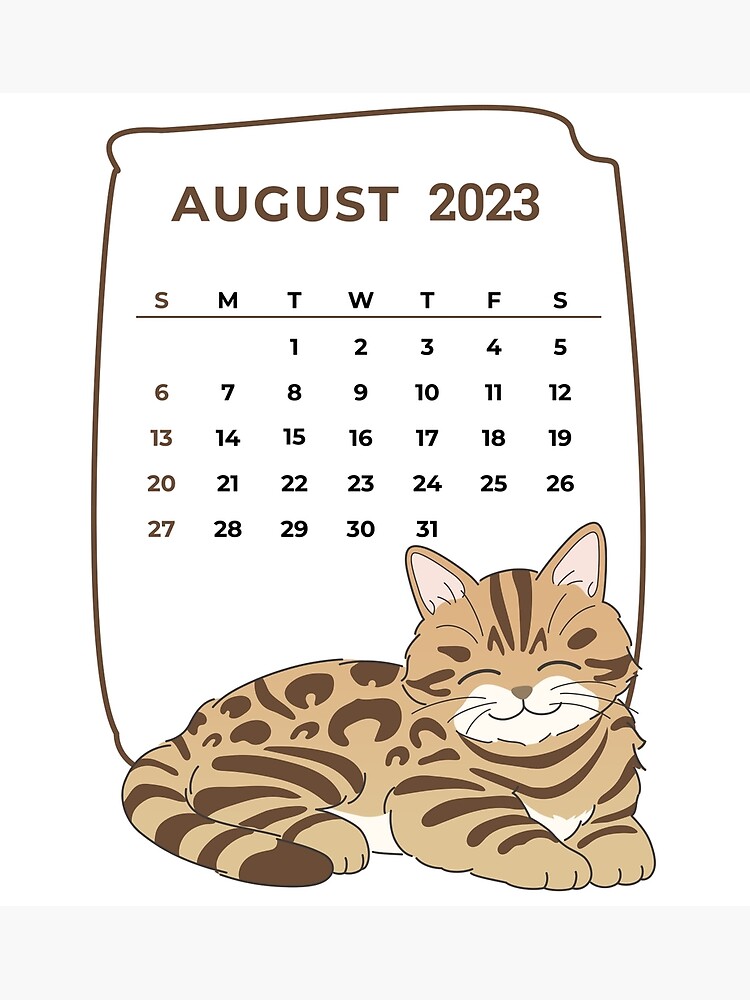 "Cute Cats Calendar 2023, August 2023 Calendar For Cat Lovers, Monthly