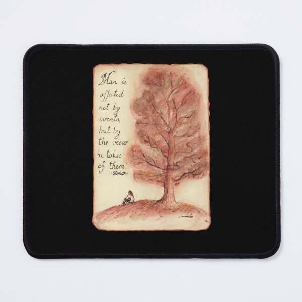 Item preview, Quote Card #3 - Seneca - Man is affected not by events but by the view he takes of them - Sitting under an oak tree designed and sold by WordsOf--Wisdom.