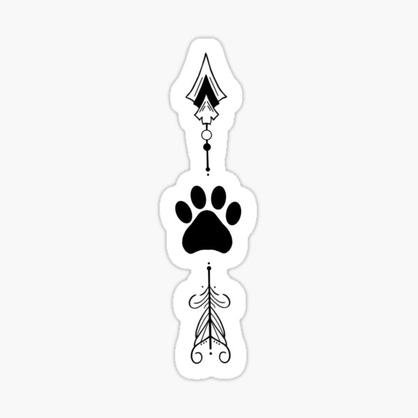 Pawprint Arrow - Pets, Animals, Paw Print, Remembrance Sticker