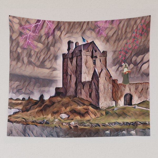 Item preview, wizard spellbook with castle designed and sold by LGMmugsdesign.