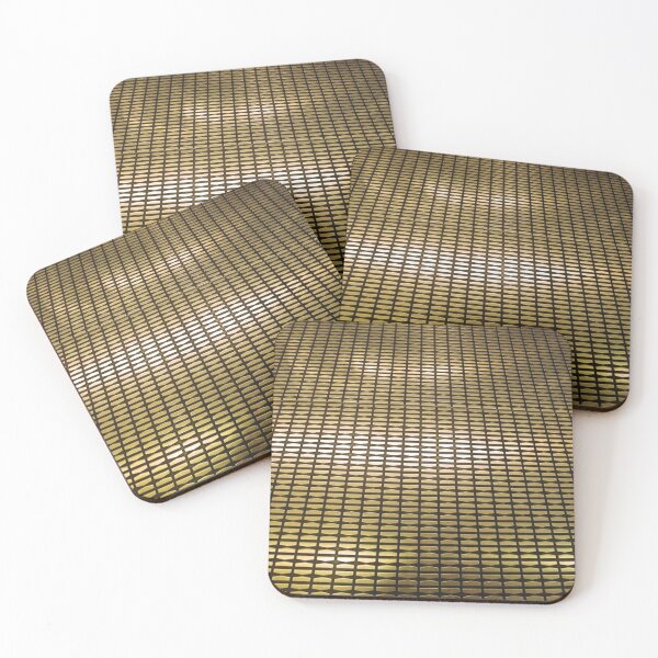 Item preview, Metallic gold grid pattern leading away into the distance. designed and sold by claireseyeview.