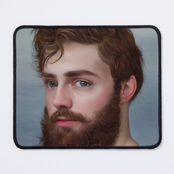 Item preview, Young Brown Haired, Bearded Man with Green Eyes designed and sold by LthrDaddyBear.