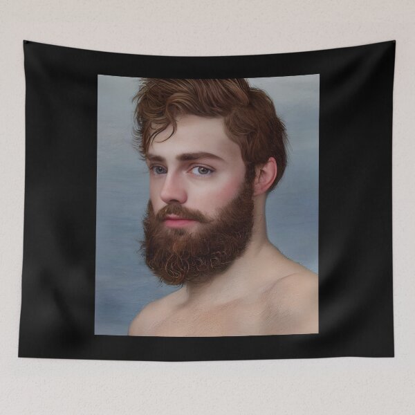 Item preview, Young Brown Haired, Bearded Man with Green Eyes  designed and sold by LthrDaddyBear.