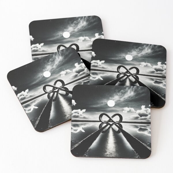 Item preview, Black and White Infinity Water Reflection with the Moon designed and sold by Bitcoin-Fashion.