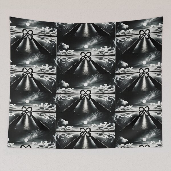 Item preview, Black and White Infinity Water Reflection with the Moon designed and sold by Bitcoin-Fashion.