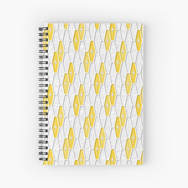 Yellow Palm Springs Starburst Hexagons Spiral Notebook
