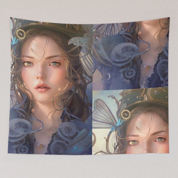 Item preview, Steampunk lady with butterflies designed and sold by Crochetamommy.