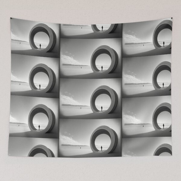 Item preview, Lonely planet down the sand pipe, black and white designed and sold by Bitcoin-Fashion.