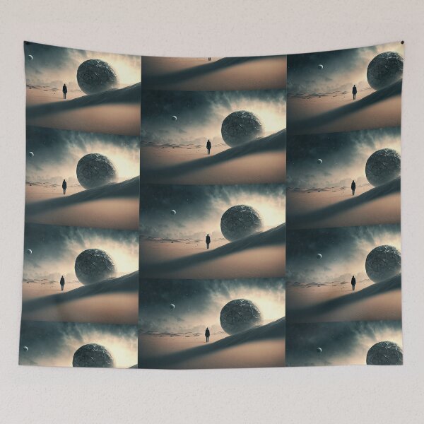 Item preview, Abstract space art rolling planet sand dunes on the moon designed and sold by Bitcoin-Fashion.