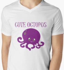 Cute Purple Octopus Men's V-Neck T-Shirt