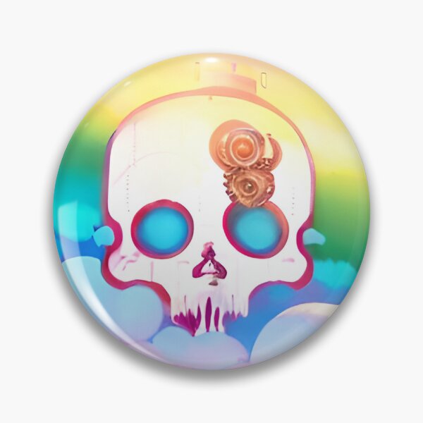 Item preview, Geared skull in rainbow sky designed and sold by Crochetamommy.