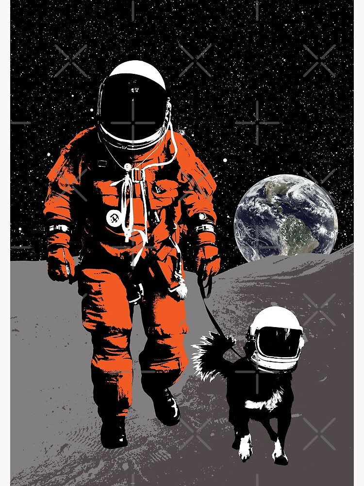 Thumbnail 3 of 3, Journal, Astronaut walking his dog on the moon designed and sold by monsterplanet.