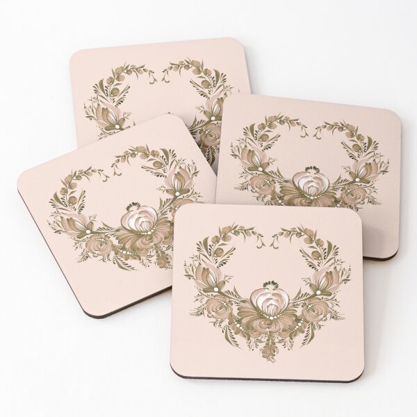 Item preview, Elegant Valentine's Day flowers print, Petrykivka floral heart designed and sold by Sunflower-7.