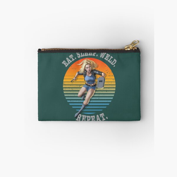 Item preview, Eat sleep weld repeat retro sunset welder design  designed and sold by TipTopTapo.