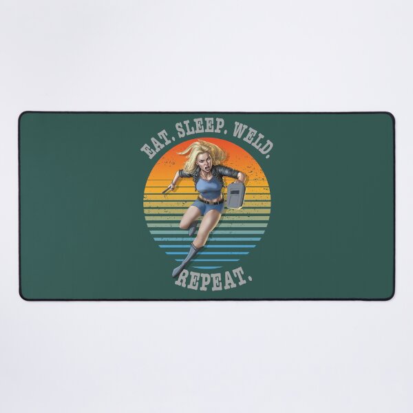 Item preview, Eat sleep weld repeat retro sunset welder design designed and sold by TipTopTapo.