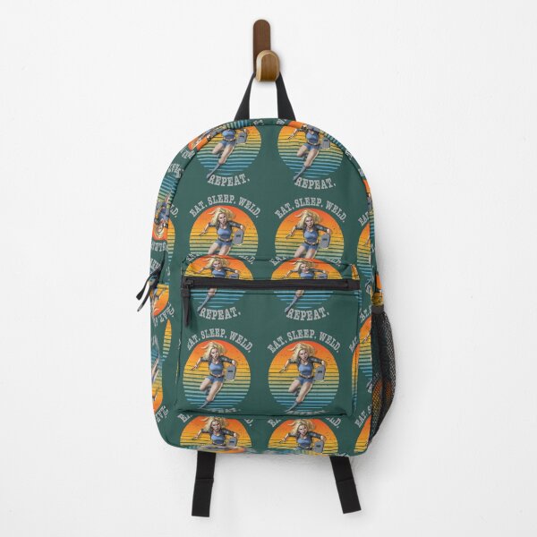 Item preview, Eat sleep weld repeat retro sunset welder design designed and sold by TipTopTapo.