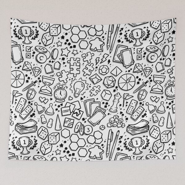 Item preview, Black and White Gamer Bits designed and sold by polliadesign.