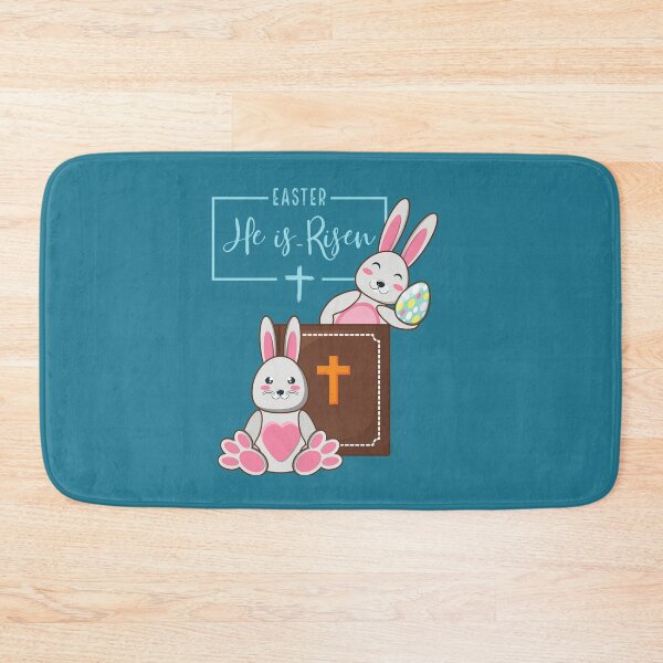 Item preview, He Is Risen Easter Bunny design for Easter Egg Hunts, Church, for little girls who love bunnies and Christians for Easter.  designed and sold by tranquilbeach.