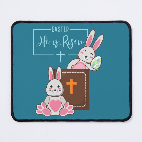 Item preview, He Is Risen Easter Bunny design for Easter Egg Hunts, Church, for little girls who love bunnies and Christians for Easter. designed and sold by tranquilbeach.