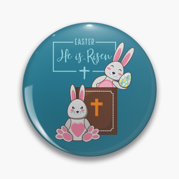 Item preview, He Is Risen Easter Bunny design for Easter Egg Hunts, Church, for little girls who love bunnies and Christians for Easter.  designed and sold by tranquilbeach.