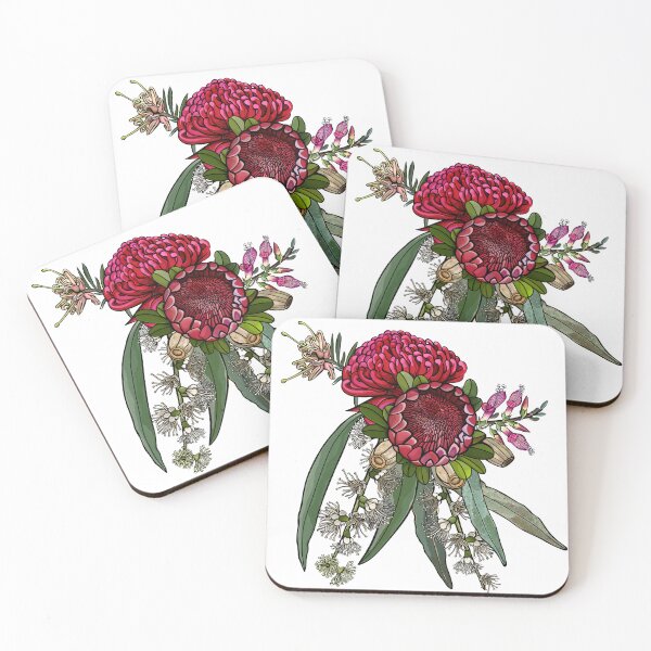 Item preview, Outback Eucalyptus And Waratah Florals   designed and sold by Sketchbook Designs.