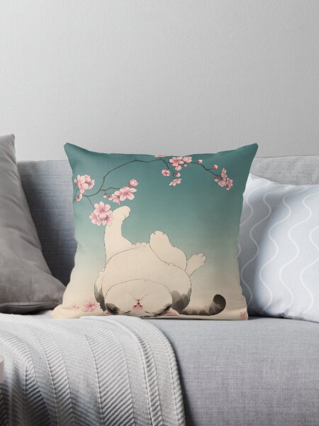 Artikel-Vorschau von Katze schläft unter Kirschblüten, designt und verkauft von Broccoli  Cat Art.